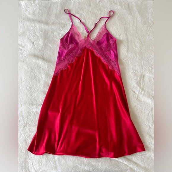 Victoria’s Secret Pink & Red Slip Dress - Picture 3 of 3